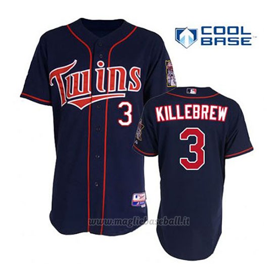 Maglia Baseball Uomo Minnesota Twins Harmon Killebrew 3 Blu Blu Alterner 1ªCool Base